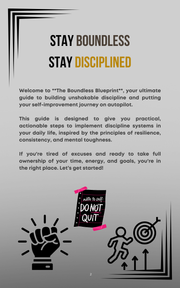 Stay Boundless - Stay Disciplined : The Self-Discipline Mastery