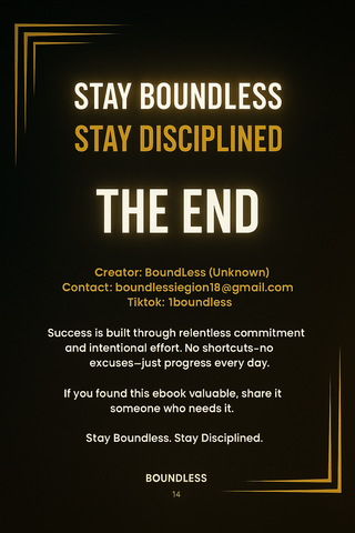 Stay Boundless - Stay Disciplined : The Self-Discipline Mastery